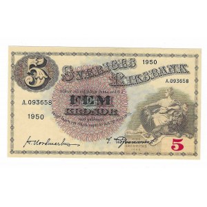 Szwecja, 5 koron 1950