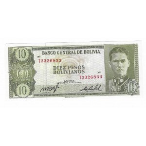 Boliwia, 10 pesos 1962