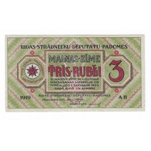 Łotwa, Ryga, 3 Rublis 1919