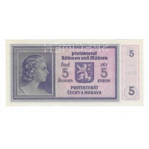 Protektorat Czech i Moraw, 5 Koron (1940) - SPECIMEN