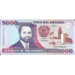 Mozambik, 5000 Meticais 1991