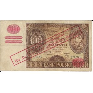 100 złotych 1932 z przedrukiem Generalnej Guberni