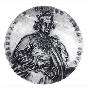 Medal serii królewskiej, Bolesław II Śmiały, posrebrzany 70mm