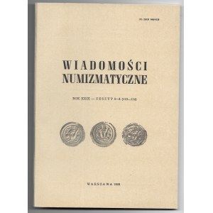 Wiadomości numizmatyczne Warszawa 1985