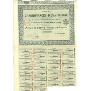 Francja, Compagnie des Charbonnages D'Ekatherine, 100 francs, 1929