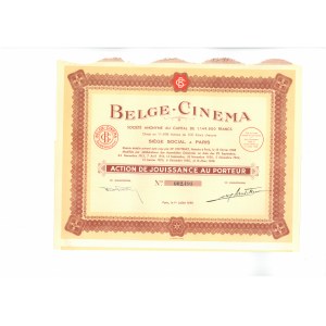 Francja, Belge Cinema, Action de jouissance au porteur, 1938