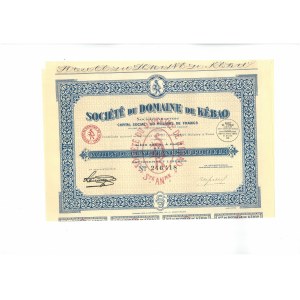 Francja, Societe de Domaine de Kebao, 100 francs, 1930