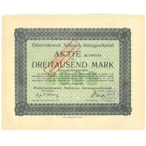 Polska, Wrocław, Elektrizitatswerk Schlesien Aktiengesellschaft, 300 mark, 1923