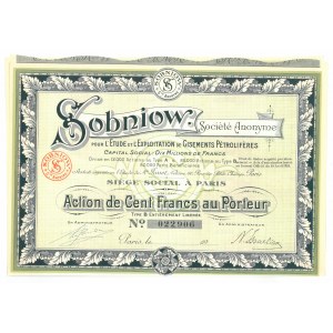 Francja, Sobniow Sociecte Anonyme, part beneficaire au porter, 1924