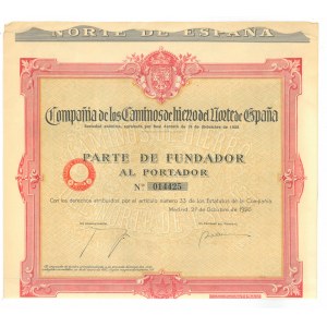 Hiszpania, Obligacja na okaziciela, Compania de los Caminos de hierro del Norte de Espana, 1926