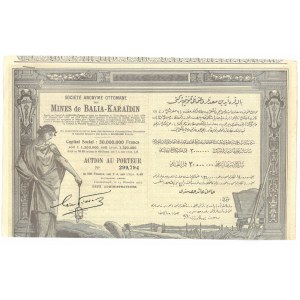 Turcja, Kopalnie Balla-Karaidin, 100 franków na okaziciela, 1924