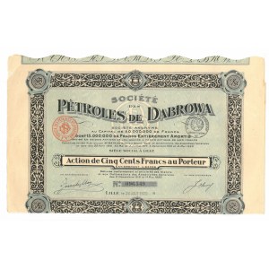 Francja, Societe des Petroles de Dabrowa, 500 francs, 1920