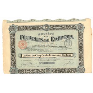 Francja, Societe des Petroles de Dabrowa, 500 francs, 1920
