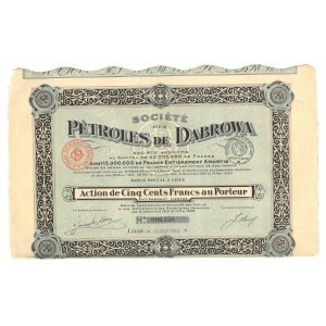 Francja, Societe des Petroles de Dabrowa, 500 francs, 1920