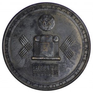 Medal, Nagroda Aeroklubu 1936 - zawody Challenge w Warszawie, rzadsza srebrzona odmiana