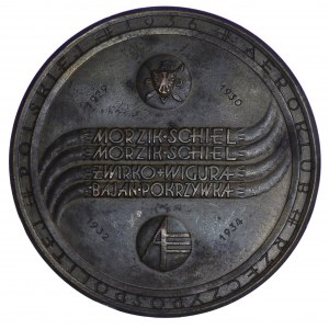 Medal, Nagroda Aeroklubu 1936 - zawody Challenge w Warszawie, rzadsza srebrzona odmiana