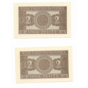 Zestaw 2 x 2 złote 1941, seria AG - kolejne numery