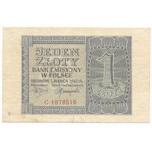 1 złoty 1940, seria C - rzadszy