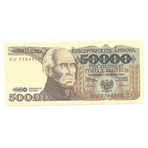 50000 złotych 1989, seria AU