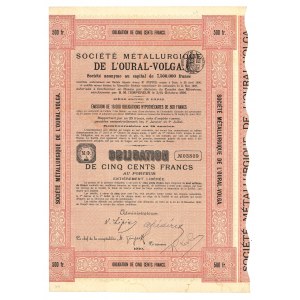 Francja, Societe Metallurgique de L' Oural - Volga, 500 francs, 1910