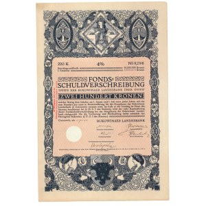Czerniowce, Bukowinaer Landesbank (Bukowiński Bank Krajowy), Obligacja 4% na 200 Koron, 1905