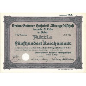 Gubin, Akcja Fabryka Kapeluszy, 500 Reichsmark 1928