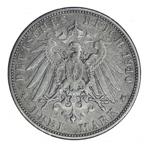 Prusy, 3 Marki, Wilhelm II 1910A