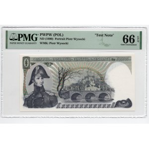PWPW Piotr Wysocki (1990/1991) - banknot testowy - PMG 66 EPQ - tylko ten ogradowany w PMG