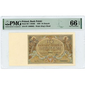10 złotych 1929 - seria FF - PMG 66 EPQ