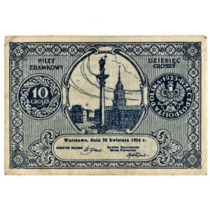 Bilet Zdawkowy - 10 groszy 1924