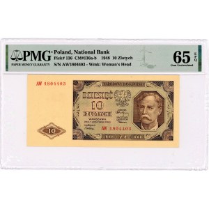 10 gold 1948 - AW series - PMG 65 EPQ