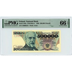 500.000 złotych 1990 - seria C nie pochodząca z albumików NBP - PMG 66 EPQ