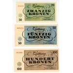 CZECHY - Teresin GETTO 1 - 100 Kronen 1943 - komplet 7 sztuk