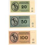 CZECHY - Teresin GETTO 1 - 100 Kronen 1943 - komplet 7 sztuk