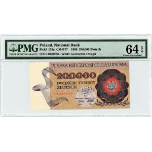 200 000 złotych 1989 - seria L - PMG 64 EPQ