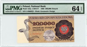 200 000 złotych 1989 - seria L - PMG 64 EPQ