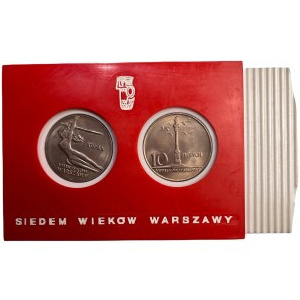 Siedem wieków warszawy - 2 x 10 złotych 1965 - w dedykowanym etui