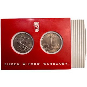 Sedem storočí Varšavy - 2 x 10 zlotých 1965 - vo vyhradenom puzdre
