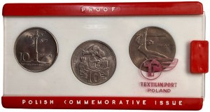 Zestaw 3 x 10 złotych 1965 - w dedykowanym etui - TEXTILIMPORT POLAND