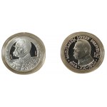 Nie zrealizowane Projekty - zestaw Józef Piłsudski 2 x 10 złotych, srebro 750