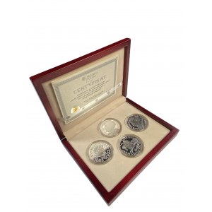 Nie zrealizowane projekty - zestaw Jan III Sobieski 4 x 10 złotych, srebro 750