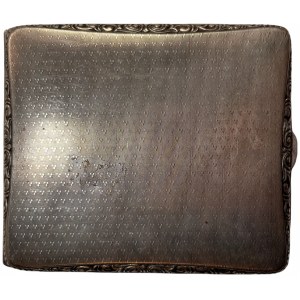 Cigarette case engraved with FH initials