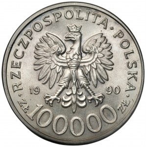 CHARYTATYWNIE - 100.000 złotych 1990 Solidarność TYP C