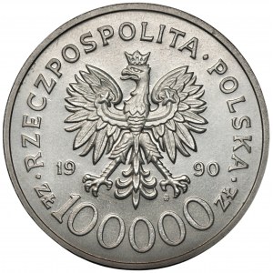 100.000 złotych 1990 Solidarność PRÓBA NIKIEL