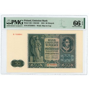 50 złotych 1941 seria D - PMG 66 EPQ