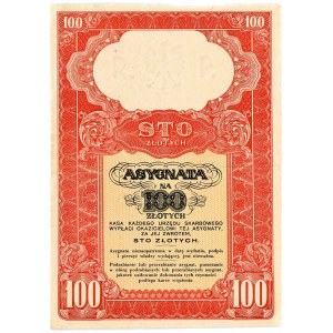 Asygnata 100 złotych bez daty (1939) seria A
