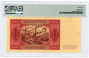 100 złotych 1948 - RZADKA pojedyncza seria G - PMG 64
