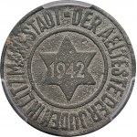 Getto w Łodzi - 10 fenigów 1942 moneta z certyfikatem Jacka Sarosieka - PCGS XF detail
