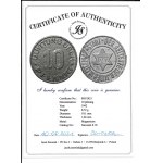Lodz Ghetto - 10 fenig 1942 coin with Jack Sarosiek certificate - PCGS XF detail