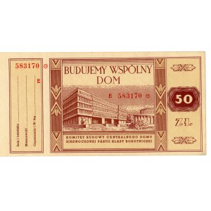 50 zloty Committee for the Construction of the Central House of the United Party.
